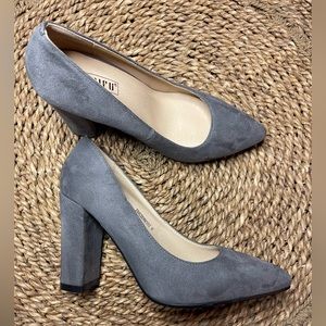 Gray Suede thick high heels